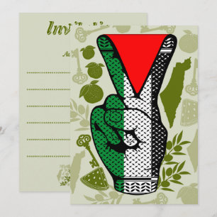 Invitación Signo de victoria mano resistencia triángulo rojo