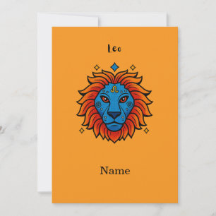 Invitación Signo Zodiacal Leo Arte Pop - Ilustración Retro de