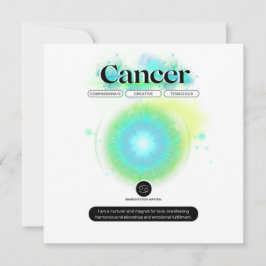 Invitación Signo zodiacal moderno Cáncer Comillas elemento ag