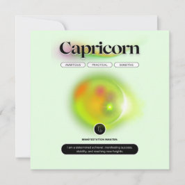 Invitación Signo Zodiacal Moderno Capricornio Cita Elemento T