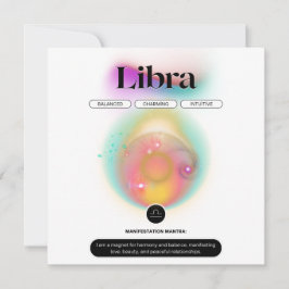 Invitación Signo Zodiacal Moderno Libra Comilla Elemento Aire