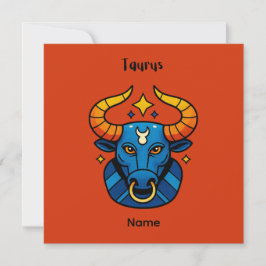 Invitación Signo Zodiacal Tauro - Bala Celestial Dorada Minim