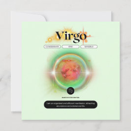 Invitación Signo Zodíaco Moderno Virgo Comilla Elemento Tierr