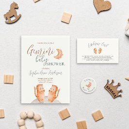 Invitación Signo zoológico: ducha de bebé Gemini