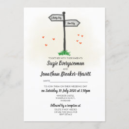 Invitación Signposters Hometown Boda