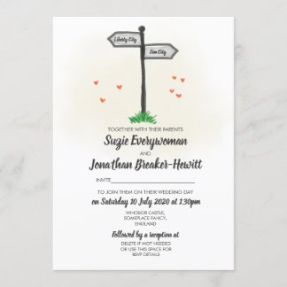 Invitación Signposters Hometown Boda