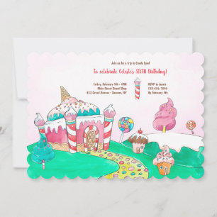 Invitación Sigue la carretera de Candy Land