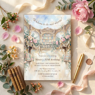 Invitación Siguiente Capítulo Cumpleaños Romántico Floral de