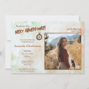 Invitación Siguiente foto de graduación de aventuras