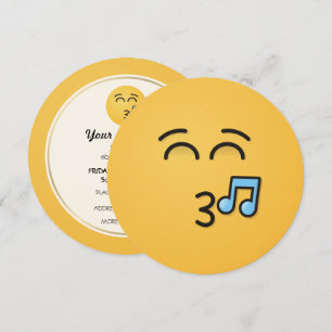 Invitación Silbando cara con ojos sonrientes