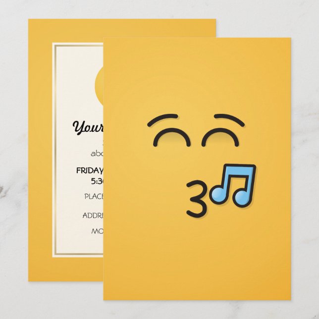 Invitación Silbando cara con ojos sonrientes (Anverso / Reverso)