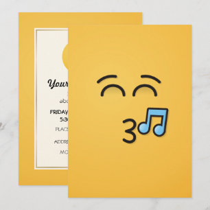 Invitación Silbando cara con ojos sonrientes
