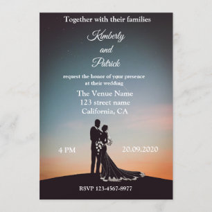 Invitación Silhouette De Bride Boda