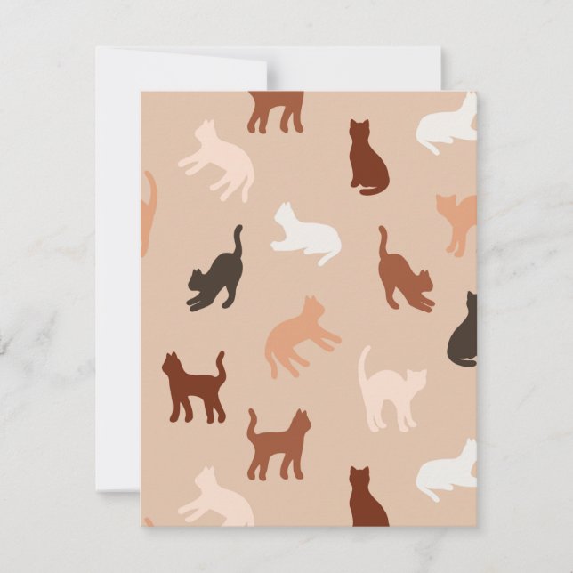 Invitación Silhouette de gato (Anverso)