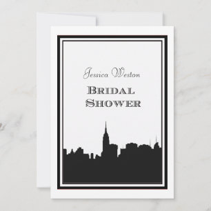 Invitación Silhouette de Skyline de NYC #2 Ducha de novias