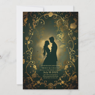 Invitación Silhouette de una pareja enamorada