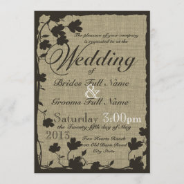 Invitación Silhouette Dogwood sobre Burlap