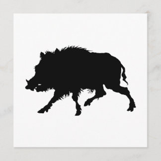 Invitación Silhouette elegante de jabalí o cerdo salvaje