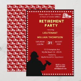 Invitación Silhouette Fireman/Fire Chief Retirement Fiesta