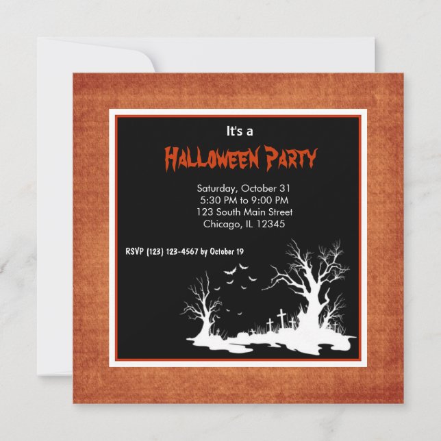 Invitación Silhouette Halloween Party (Anverso)