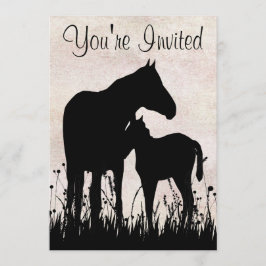 Invitación Silhouette Mare y Fool Horse Baby Shower