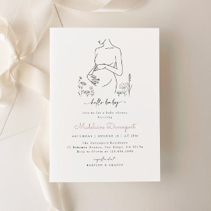 Invitación Silhouette Minimalista Baby Shower
