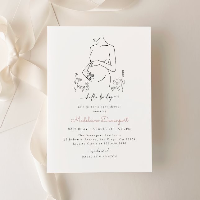 Invitación Silhouette Minimalista Baby Shower (Subido por el creador)
