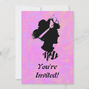 Invitación Silhouette, mujer ventilado del día de la madre