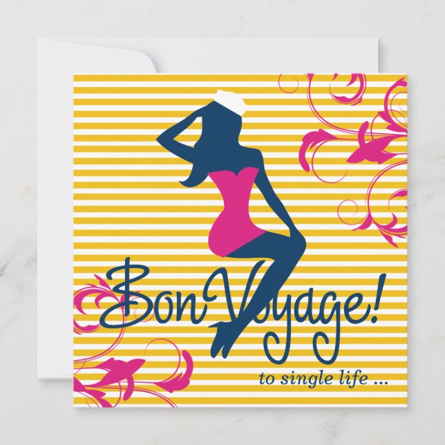 Invitación Silhouette Nautical Bluer Lingerie de 311 bombas (Anverso)