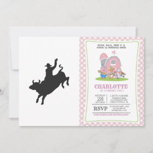 Invitación Silhouette Rodeo Bull Ride