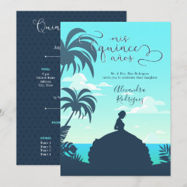 Invitación Silhouette Tropical Quinceanera