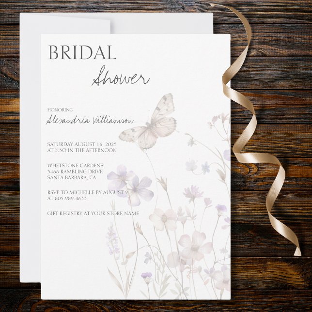 Invitación Silhouette Wildflower Bridal Shower (Subido por el creador)