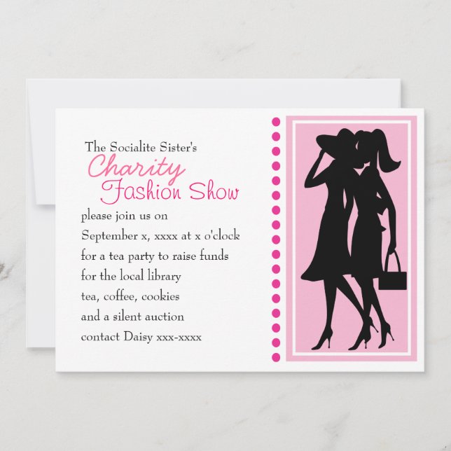 Invitación Silhouettes de moda (Anverso)