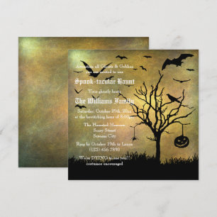 Invitación Silhouettes espumoso Halloween Grungy