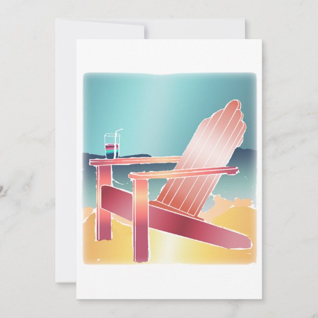 Invitación Silla de playa de Adirondack que se relaja (Anverso)