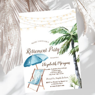 Invitación Silla de playa, parasol de palma