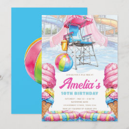 Invitación Silla de Salvavidas para Cumpleaños en Parque Acuá