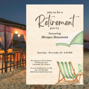 Invitación Silla Verde Elegante de Playa de Verano Fiesta de