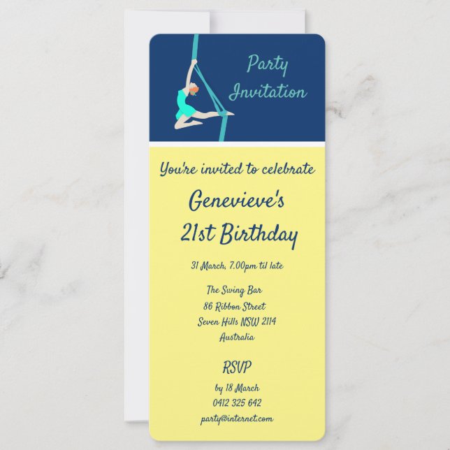 Invitación Sillas aéreas (Anverso)