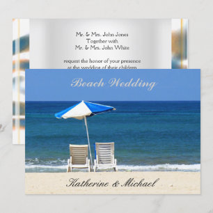 Invitación Sillas Elegantes para Bodas en la Playa