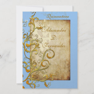 Invitación Sillas y mariposas florecientes de época