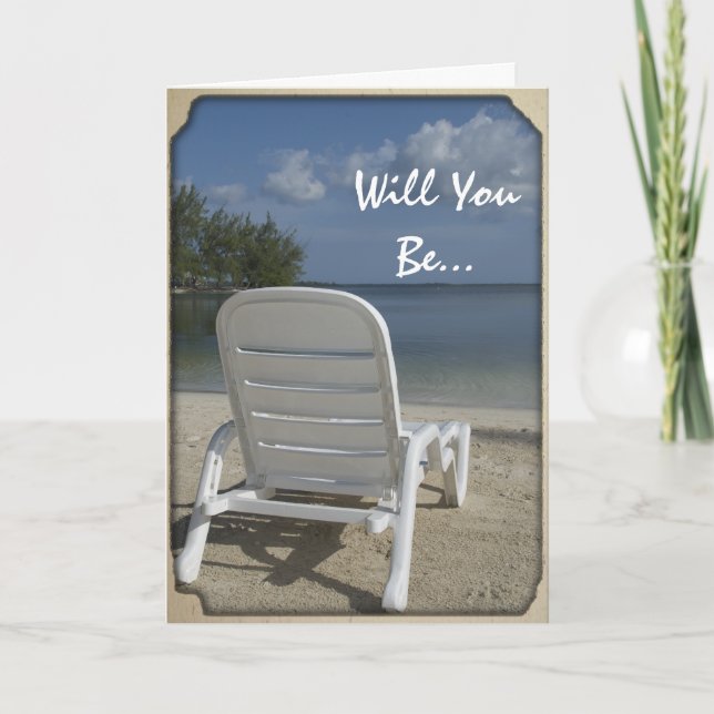 Invitación Sillón de la playa usted será mi dama de honor (Anverso)