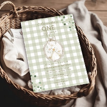Silly Goose 1er cumpleaños Green Gingham