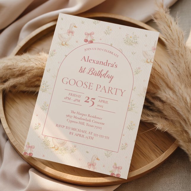 Invitación Silly Goose 1st Birthday Baby Shower (Subido por el creador)