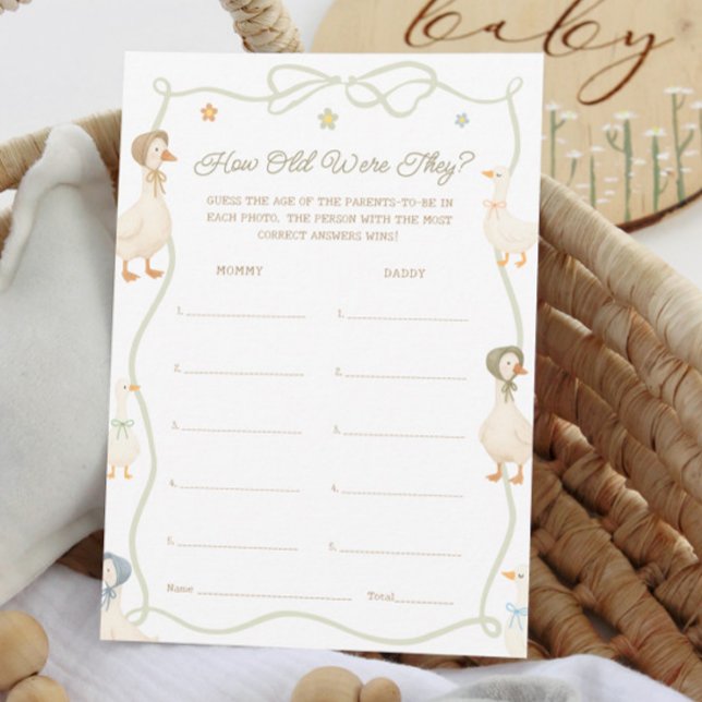 Invitación Silly Goose Baby Shower Cuán Viejos Eran Los Juego (Subido por el creador)