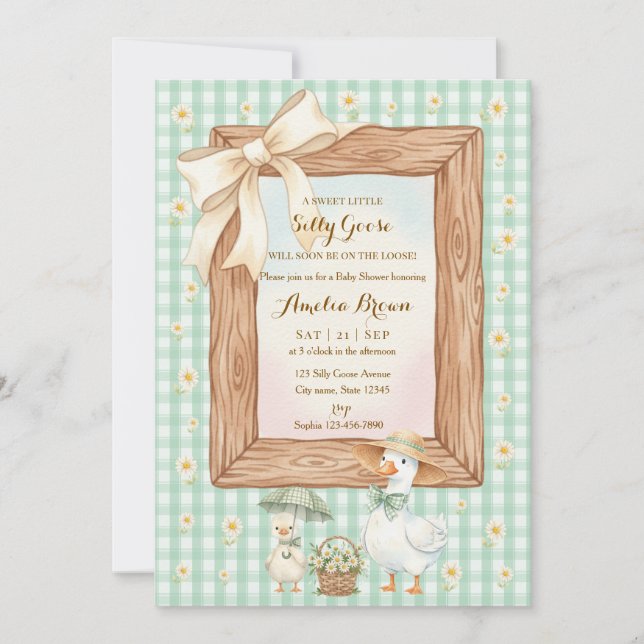 Invitación Silly Goose Baby Shower Invitation (Anverso)