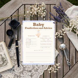 Invitación Silly Goose Blue Baby Predictions & Advice Card