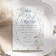 Silly Goose Blue Bow Floral Baby Shower