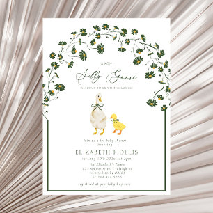 Invitación Silly Goose Bow Floral Daisy Arch Baby Shower