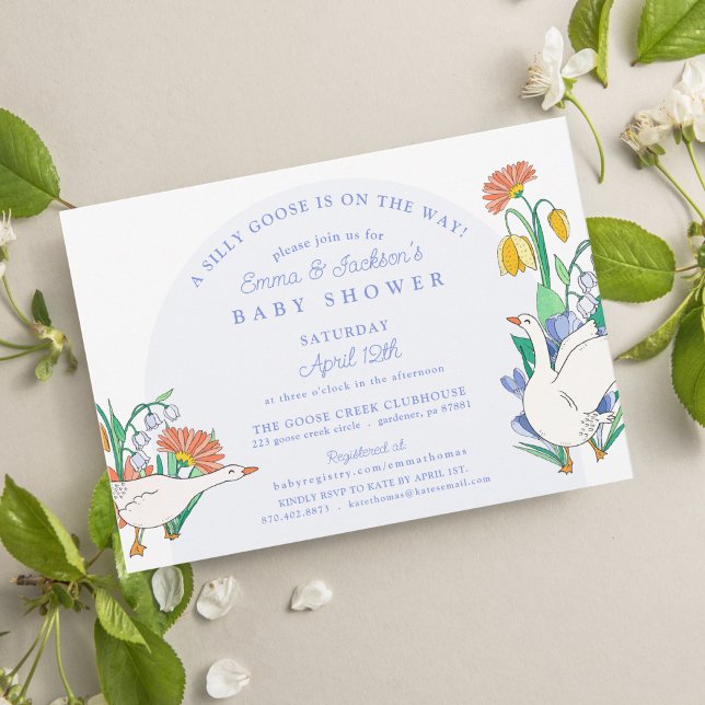 Invitación Silly Goose Boys Baby Shower (Subido por el creador)